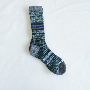 Bombas Size L Comfort Fit Striped Crew Socks Casual Style Durable Design